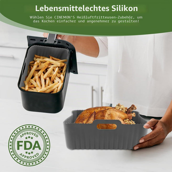 CINEMON 8-Stück Airfryer Zubehör Set, Silikonform für Zubehör Heissluftfritteuse für Ninja AF300EU /
