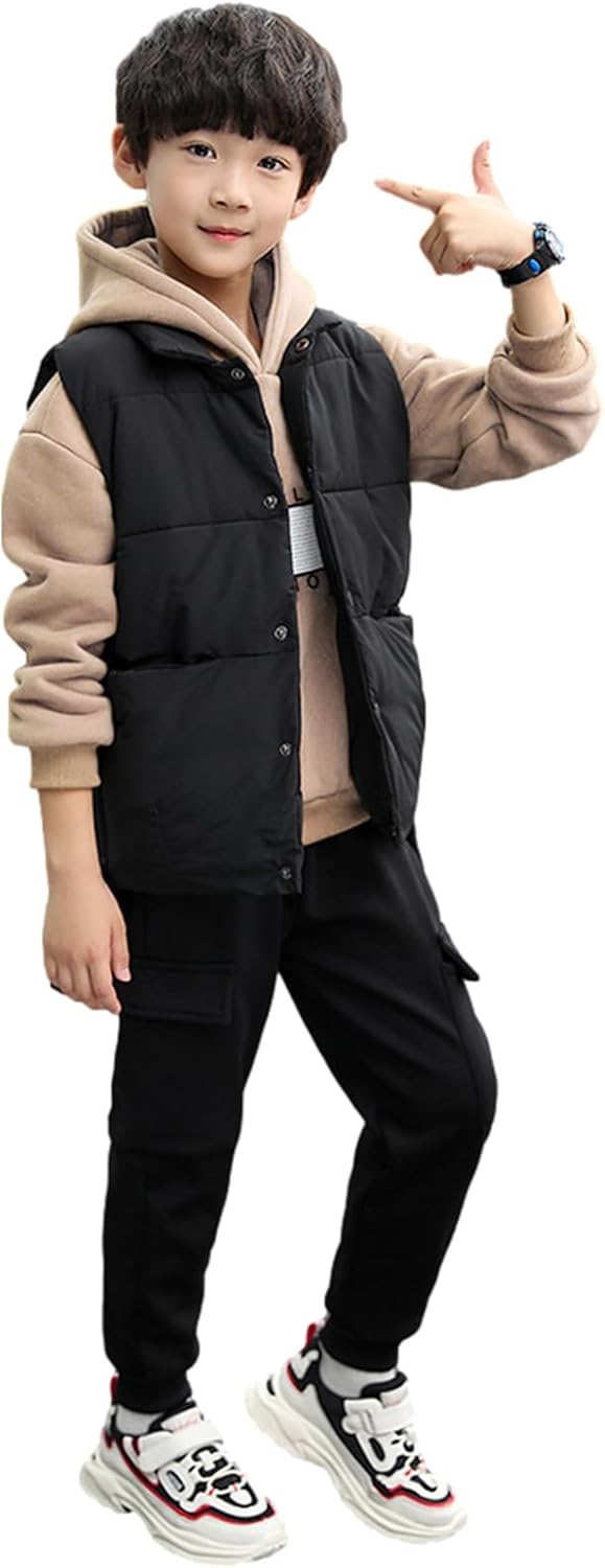 amropi Jungen Hoodie Trainingsanzug Kapuzenpullover Sweatshirt Weste Jogging Hose 3 Stück Kleidungss