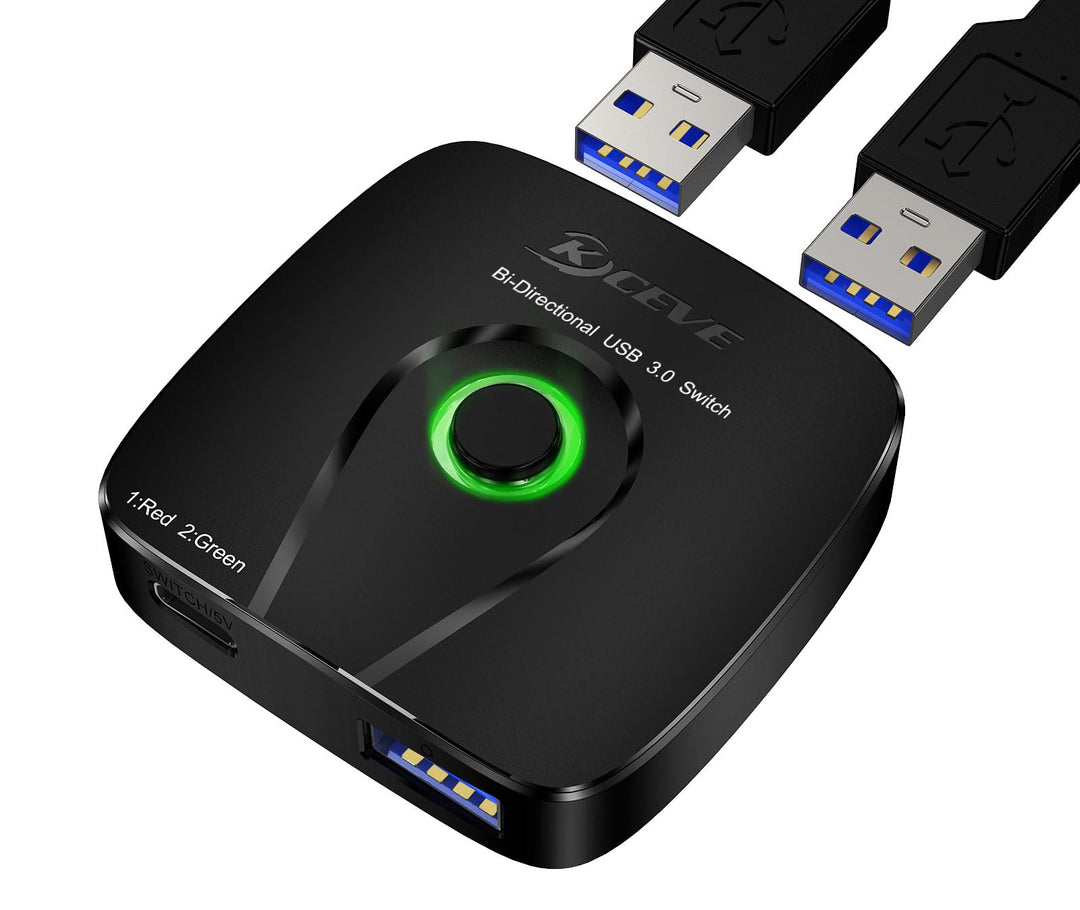 USB 3.0 Switch, USB Switch 2 in 1 out | für 2 PC Teilen Maus, Tastatur, Drucker, U-Disk, mit 2 USB 3