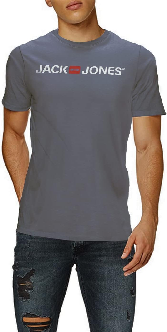 JACK &amp; JONES Herren JJECORP Logo Tee SS Crew Neck Vorteilspack, Asphalt/1Asphalt1DustyOlive1Gr, L