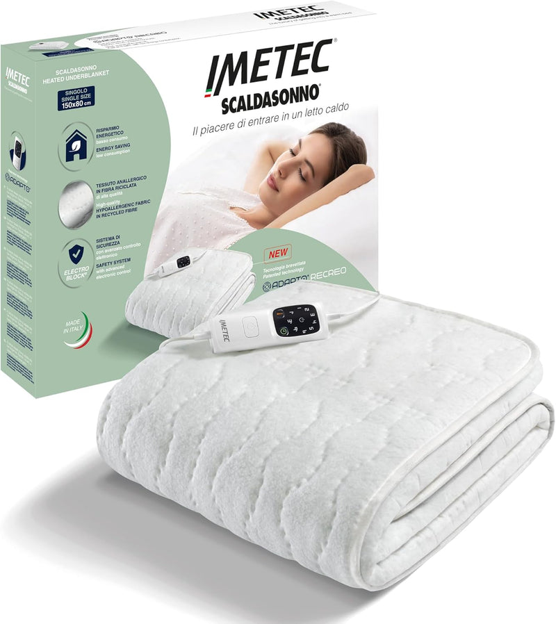 Imetec Adapto Recreo | Wärmeunterbett 150 x 80 cm, Schnellheizung, Konstante und individuelle Temper