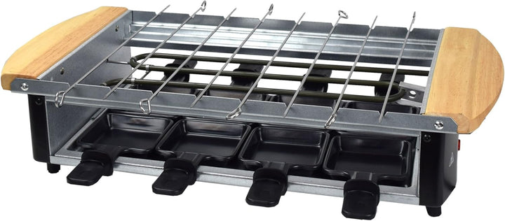 Syntrox Germany Edelstahl Design Raclette Uri mit Grill und Heisser Stein für 8 Personen