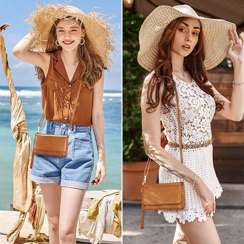 nuoku Kleine Umhängetasche für Frauen, Handytasche zum Umhängen, RFID-Kartenhalter, Geldbörse und Ha