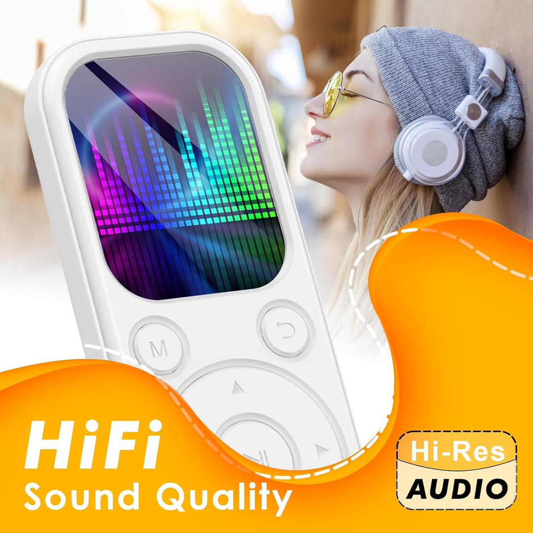 Gueray MP3 Player Bluetooth mit 64GB MP3 Players für hörbücher geeignet Unterstützt FM-Radio Rekorde