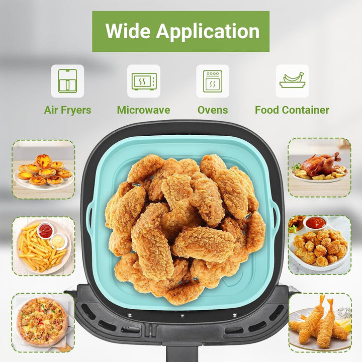 Alyvisun Silikonform für Heissluftfritteuse 2 Stück Airfryer Silikon Backform Wiederverwendbar Silik