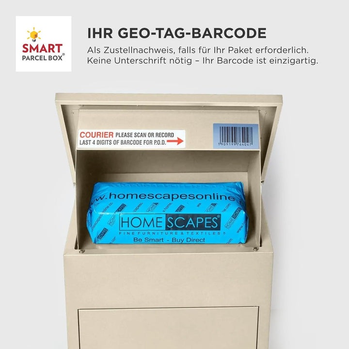 Smart Parcel Box, mittelgrosser Paketbriefkasten mit Paketfach und Briefkasten, sicherer Paketkasten