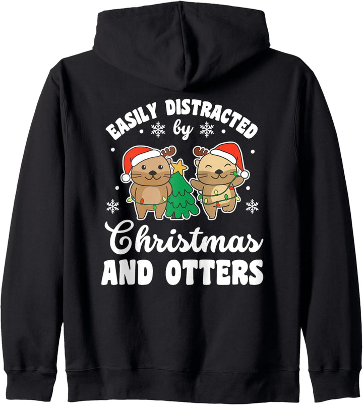 leicht abgelenkt von Weihnachten und Ottern - Otter Kapuzenjacke