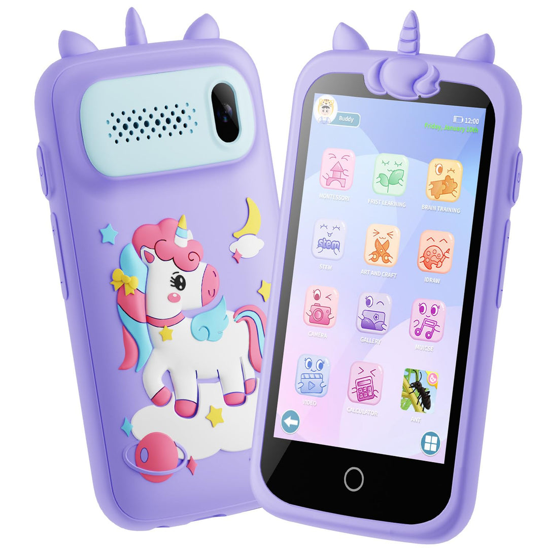 Kinder Handy Smartphone, Pretend Smartphone für Kinder mit Dual Kamera, MP3 Player Jungen Mädchen, G