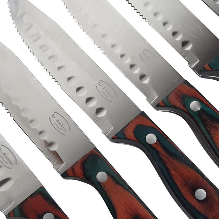 Dr. Richter Steakmesser "Texas XXL" 6er-Set in Holzbox - schneidet problemlos auch die dicksten Stea