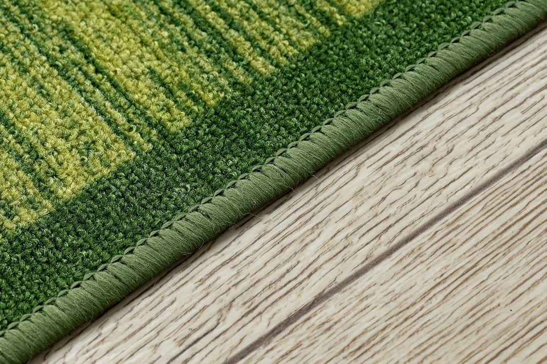 rugsx Antirutsch Teppichläufer Adagio grün - moderner Kurzflor für Küche, Flur & Wohnzimmer, Meterwa
