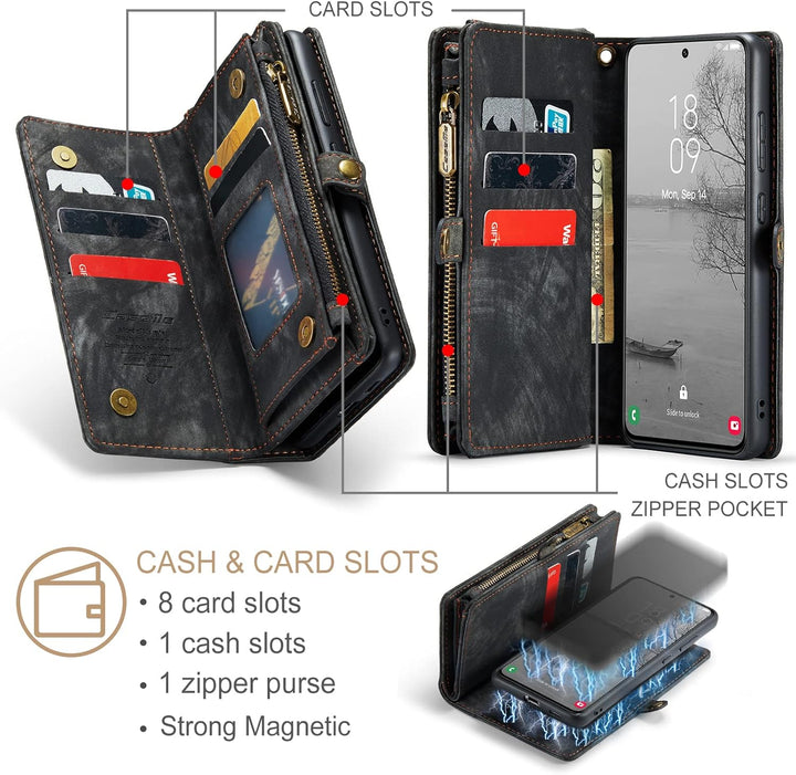 UFinetech Samsung S23 Plus Hülle, Stossfest Kartenfach Magnetisch Abnehmbare Tasche Samsung Galaxy S