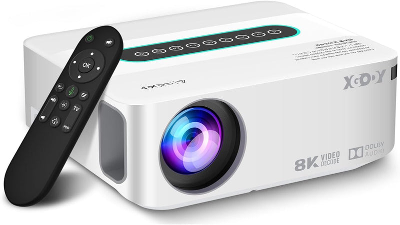 4K Support Beamer mit 5G WiFi und Bluetooth, XGODY X1 12000L Native 1080P HD Eingebaute Android OS P