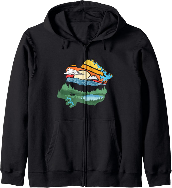 FC Outdoors - Franklin County Virginia Nature Graphic Kapuzenjacke