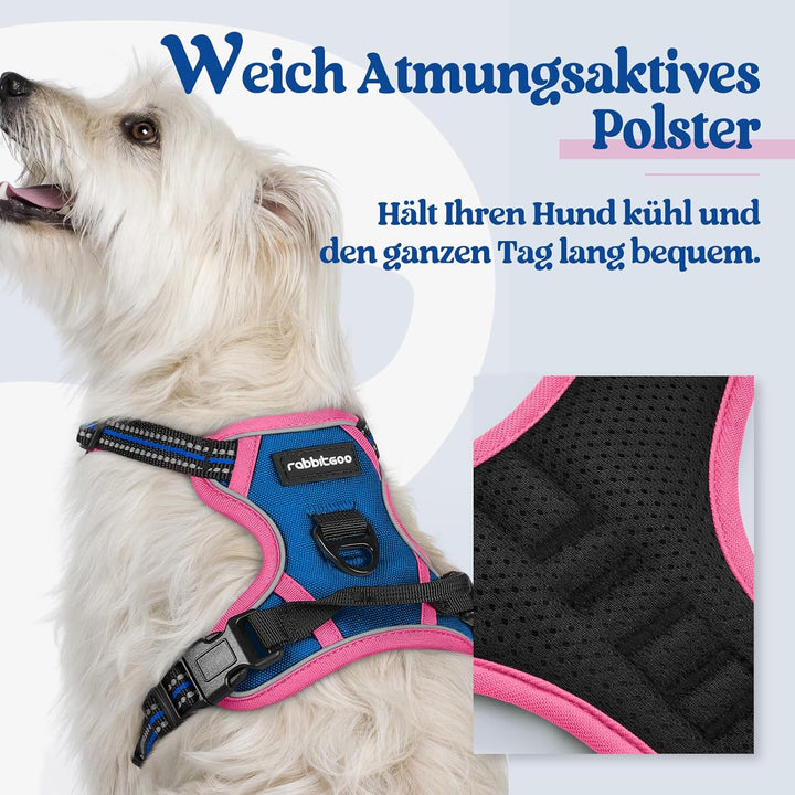 rabbitgoo Hundegeschirr Mittelgrosse Hunde, Anti Zug Geschirr mit Kontrolle, No Pull Verstellbar Hun