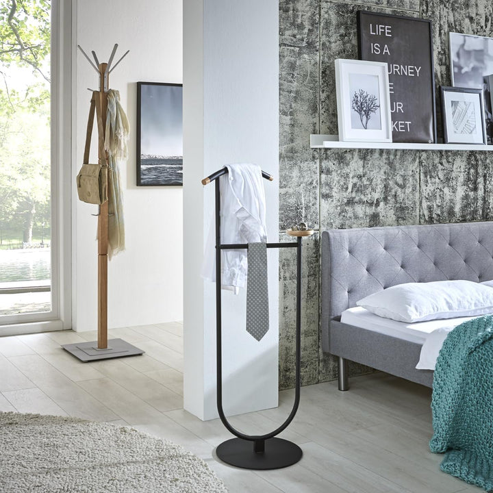 HAKU Möbel Herrendiener, Massivholz, schwarz-buche, B 45 x T 34 x H 115 cm