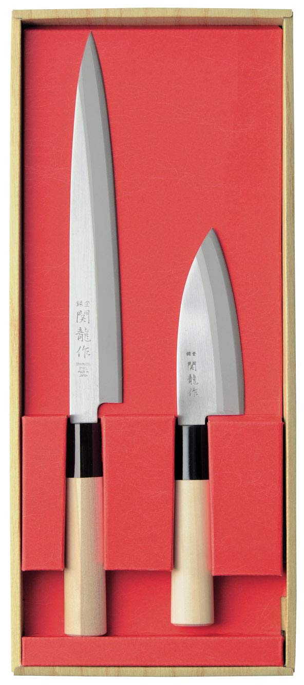 SekiRyu Japanisches Messerset 3er Messerset incl. EIN chinesischer Kombistein