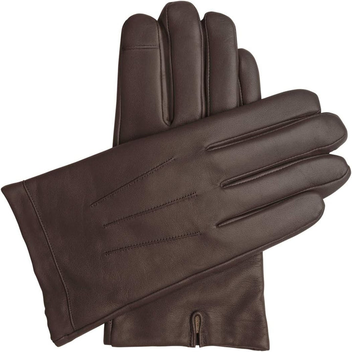 Downholme Touchscreen-Lederhandschuhe mit Innenfutter aus Kaschmir für Herren XS Braun, XS Braun