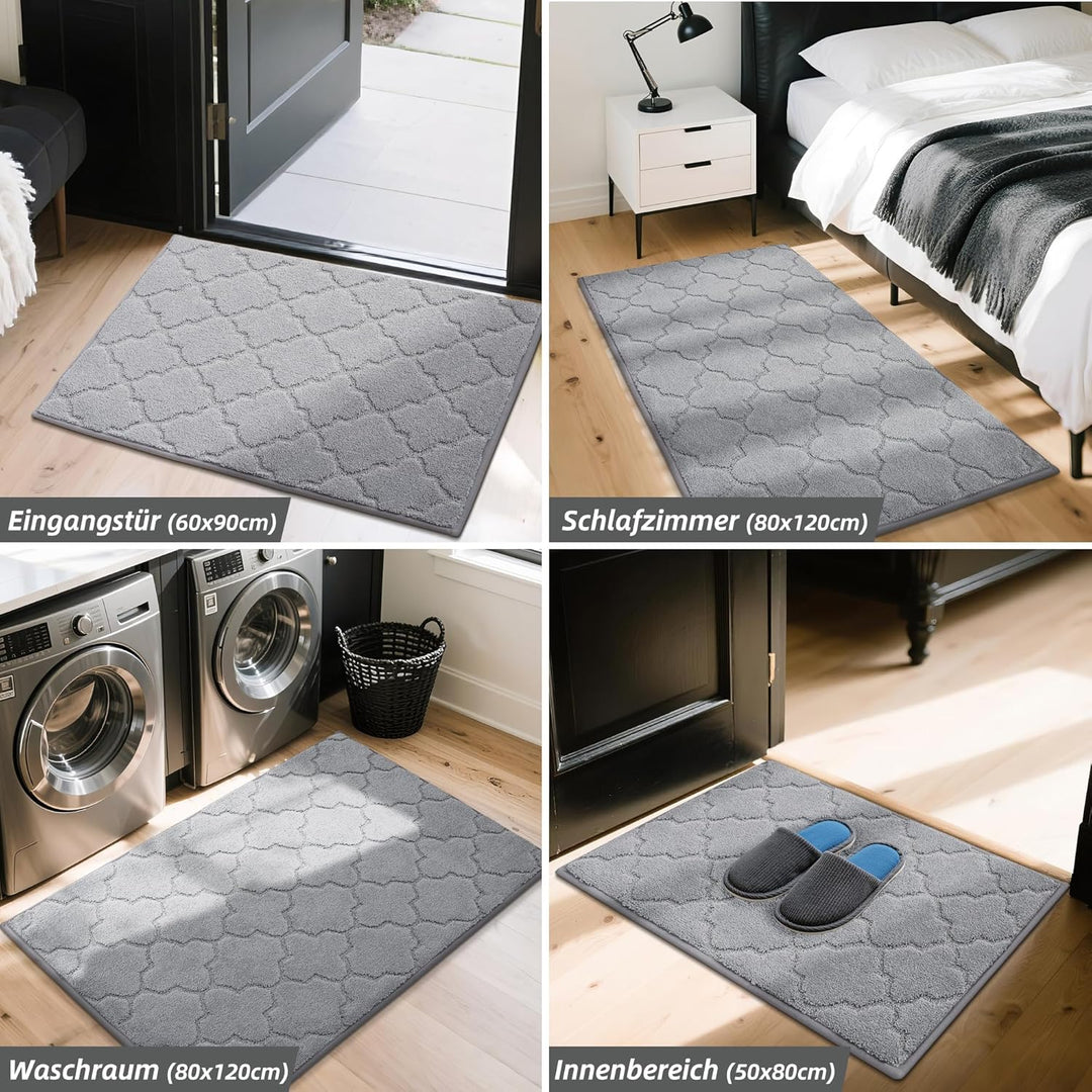 COSY HOMEER Fussmatte Innen 60 x 90 cm, Schmutzfangmatte Waschbar 1,5 cm Dicke, Eingangsteppich Saub