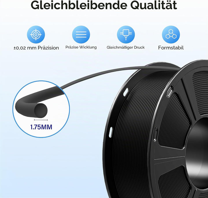 PLA Filament 1.75mm, GIANTARM 3D Drucker Filament PLA 2kg Spool (Weiss) 2kg 2KG-PLA-Weiss, 2kg 2KG-P