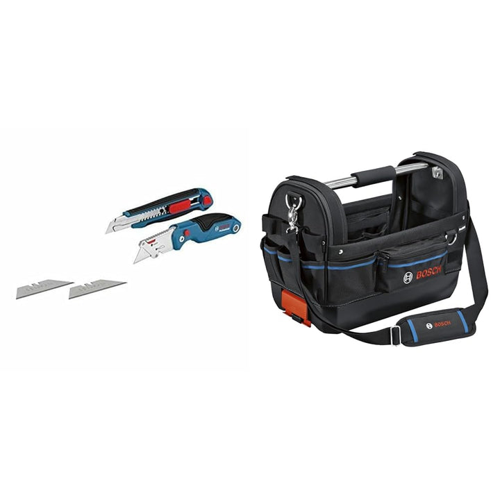 Bosch Professional 2 tlg. Messer Set + Werkzeugtasche GWT 20 (ProClick System: kompatibel mit L-BOXX