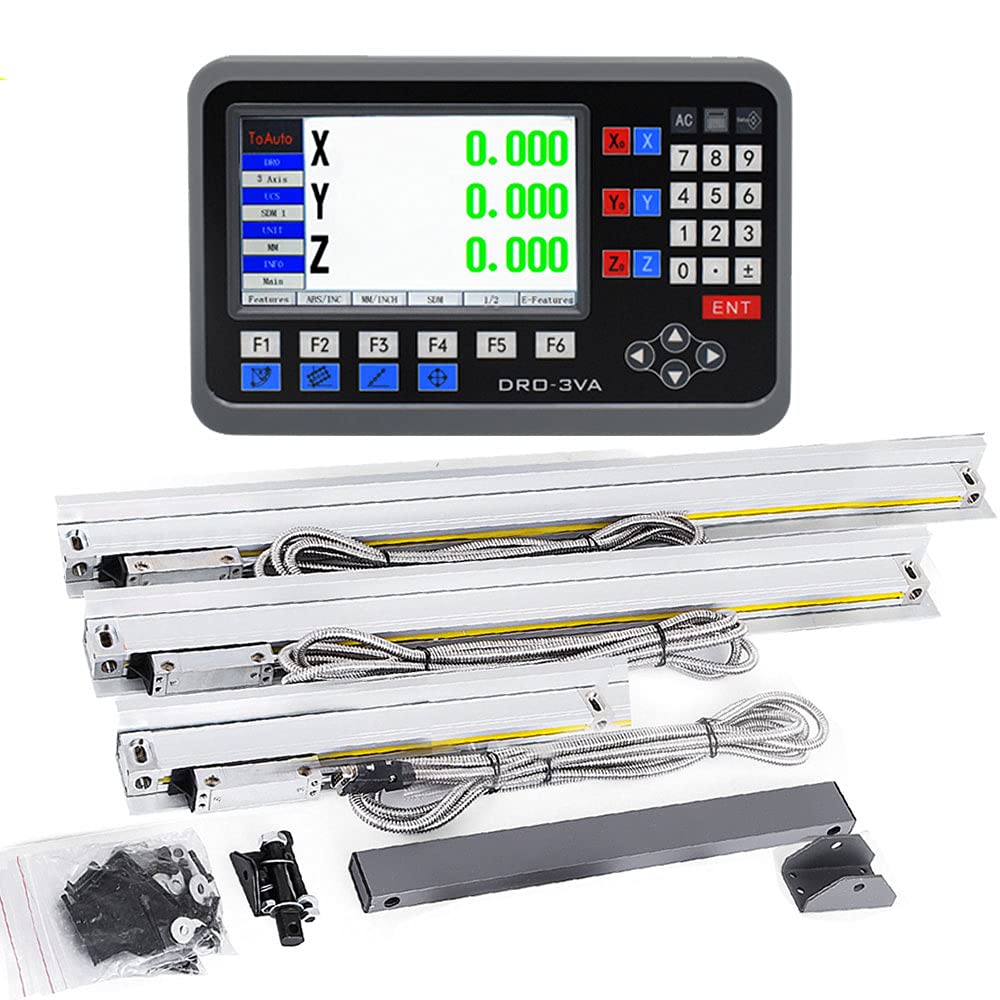 3 Achse DRO Digitalanzeige Kit ToAuto Digitalanzeige mit 3 Axis Linear Massstab für CNC-Fräsen Elekt