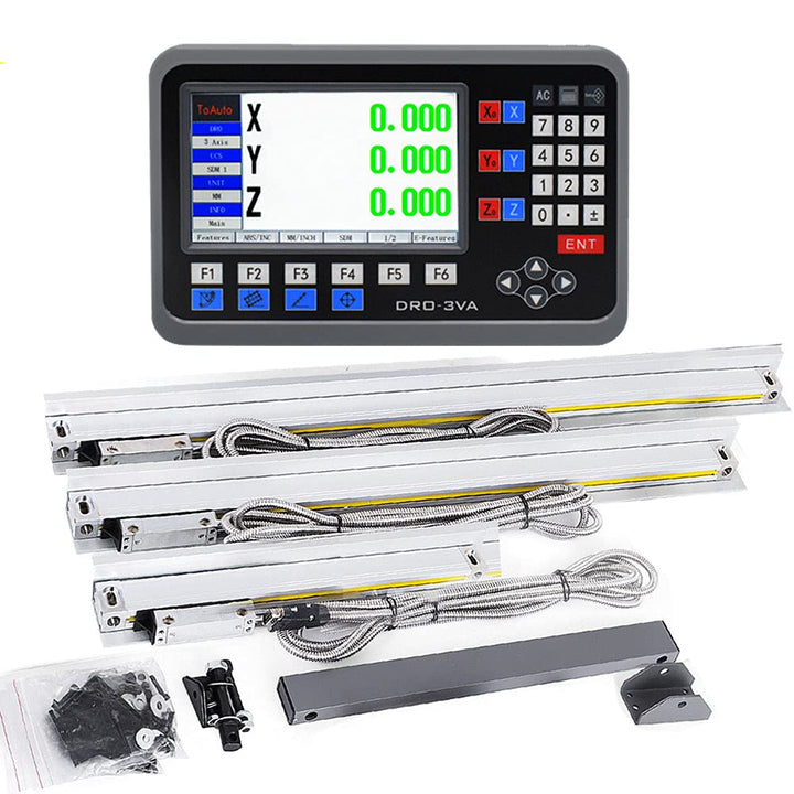 3 Achse DRO Digitalanzeige Kit ToAuto Digitalanzeige mit 3 Axis Linear Massstab für CNC-Fräsen Elekt