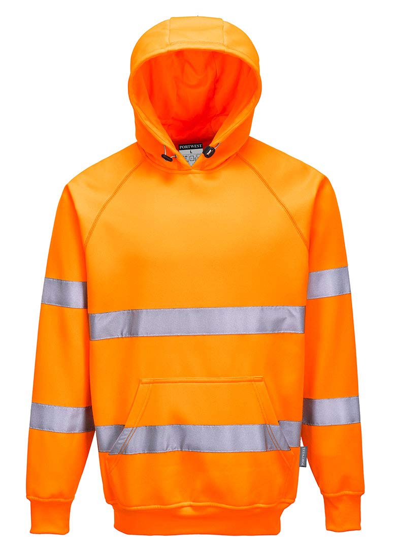 Portwest Warnschutz-Kapuzen-Sweat-Shirt, Grösse: L, Farbe: Orange, B304ORRL Large orange, Large oran