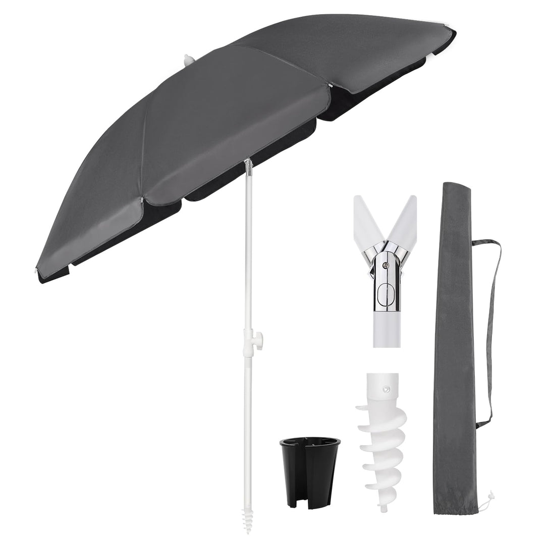 Sekey 160 cm Sonnenschirm Balkon mit Bodenhülse & Schutzhülle, Neigungs und Höhenverstellung, Sonnen