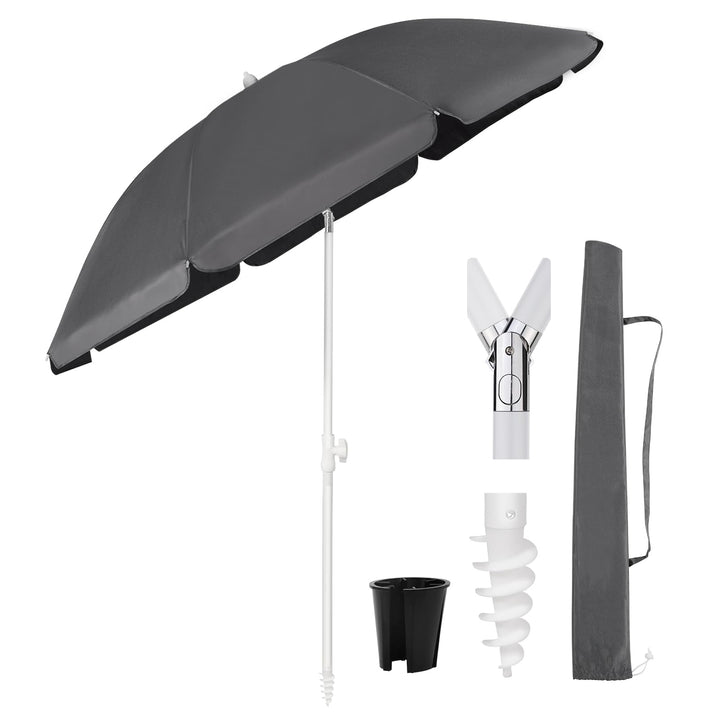 Sekey 160 cm Sonnenschirm Balkon mit Bodenhülse & Schutzhülle, Neigungs und Höhenverstellung, Sonnen