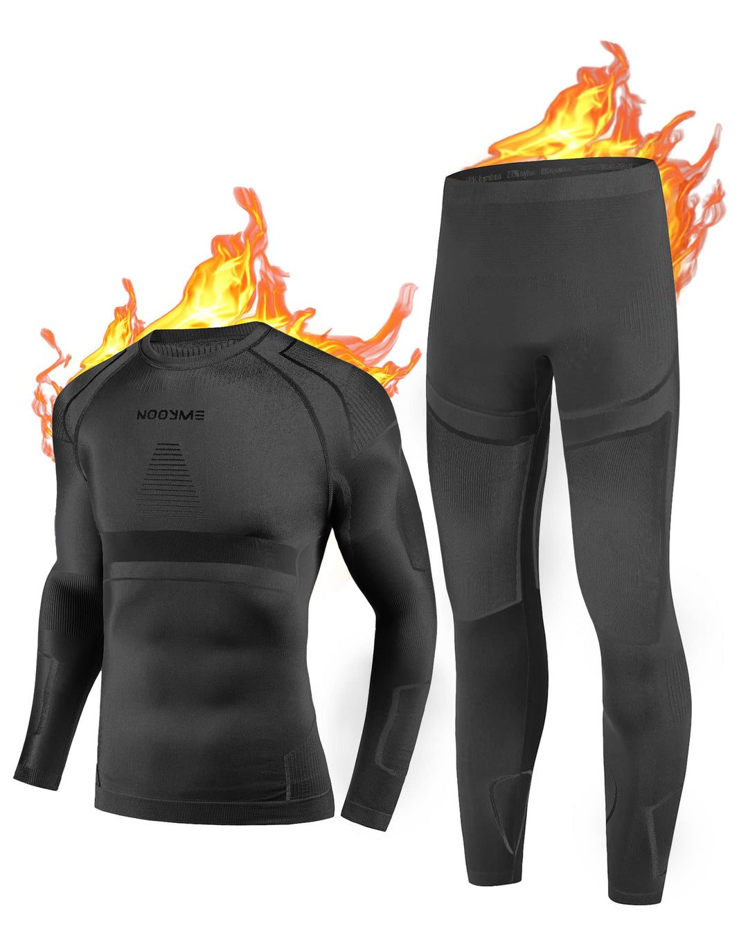 NOOYME Thermounterwäsche Herren Atmungsaktiv Thermoaktiv Funktionswäsche Herren Funktionsunterwäsche