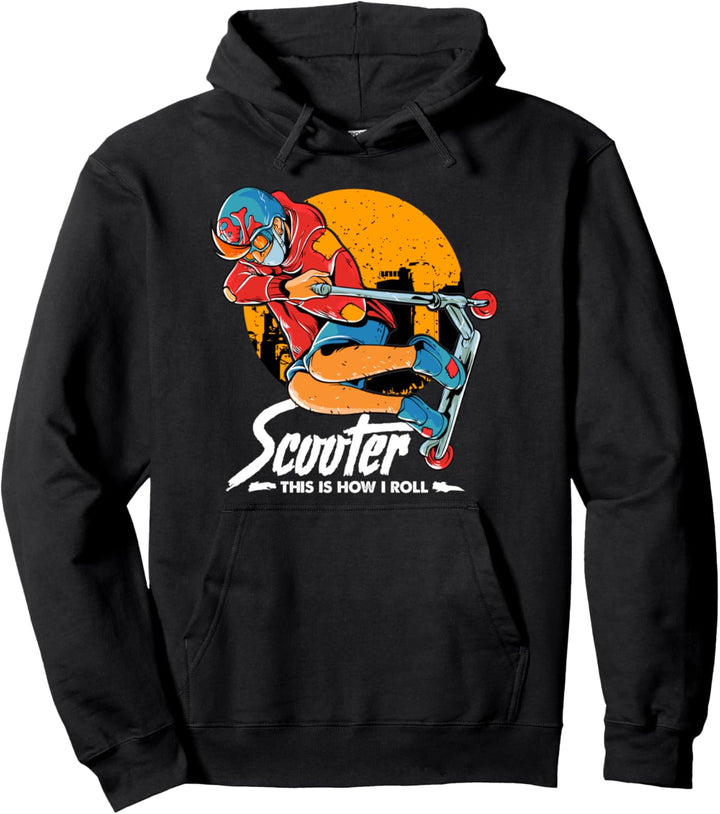 This Is How I Roll Cute & Funny Scooter Lover Pun Pullover Hoodie