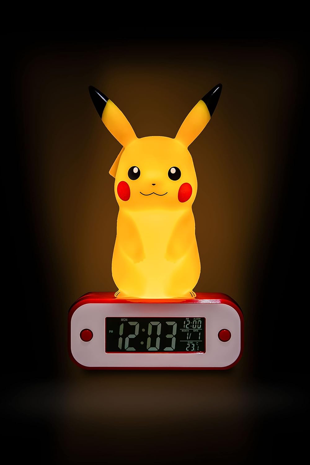 Teknofun - Pokémon Wecker - Pikachu - Beleuchteter Retro-Bildschirm -gelb- Digitales Display - Progr