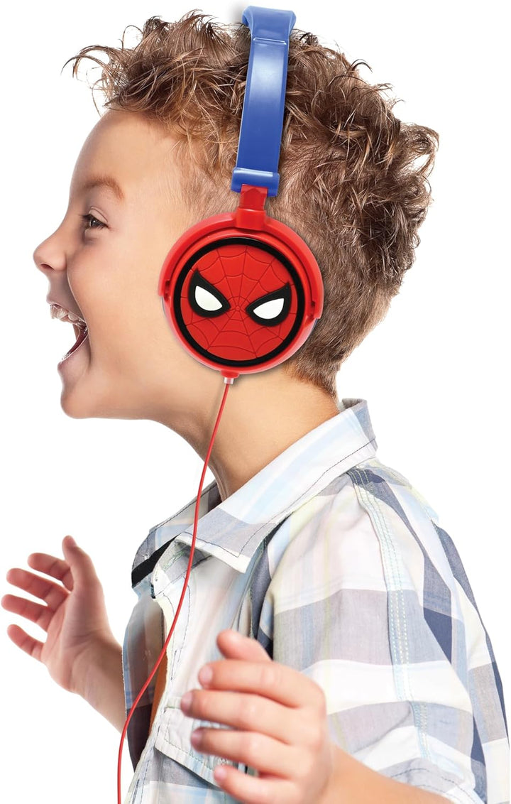 Lexibook, Spider-Man, Stereo-Kopfhörer, kindersichere Lautstärke, faltbar und einstellbar, rot/blau,