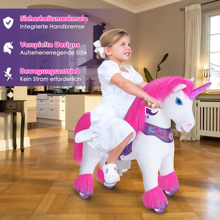 PonyCycle Fortschrittlich Modell Y Einhorn Reitpferd Einhorn mit Magisches Geräusche für Kinder 4–7