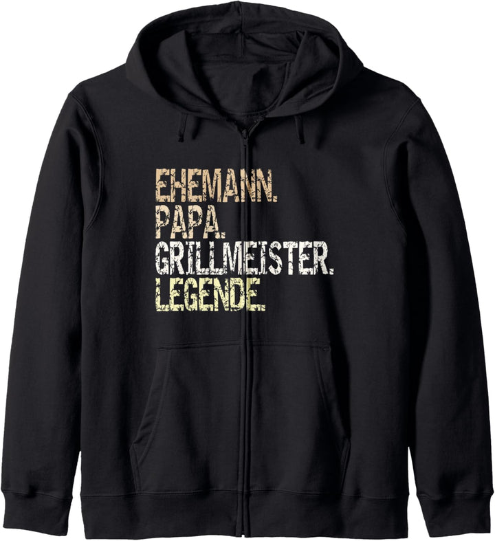 Ehemann Papa Grillmeister Legende vintage Design Herren Kapuzenjacke