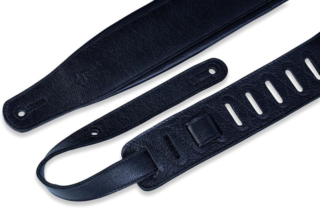 Levy's Leathers PM32-BLK Gitarrengurt, Leder, Schwarz Schwarz Einheitsgrösse, Schwarz Einheitsgrösse
