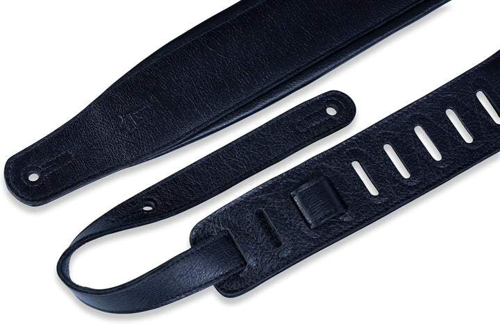 Levy's Leathers PM32-BLK Gitarrengurt, Leder, Schwarz Schwarz Einheitsgrösse, Schwarz Einheitsgrösse