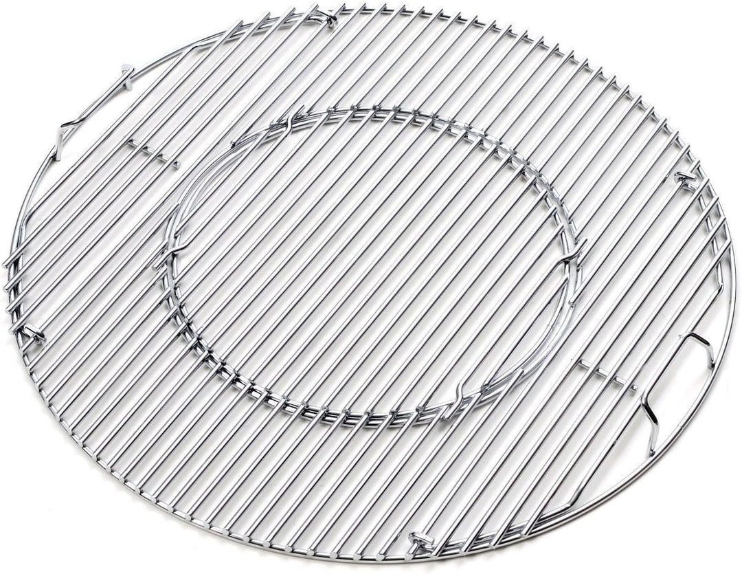 JX BBQ System - Edelstahl Grill für 57 cm Kugelgrill mit Gusseisen Grillrost – Sear Grate für Gourme