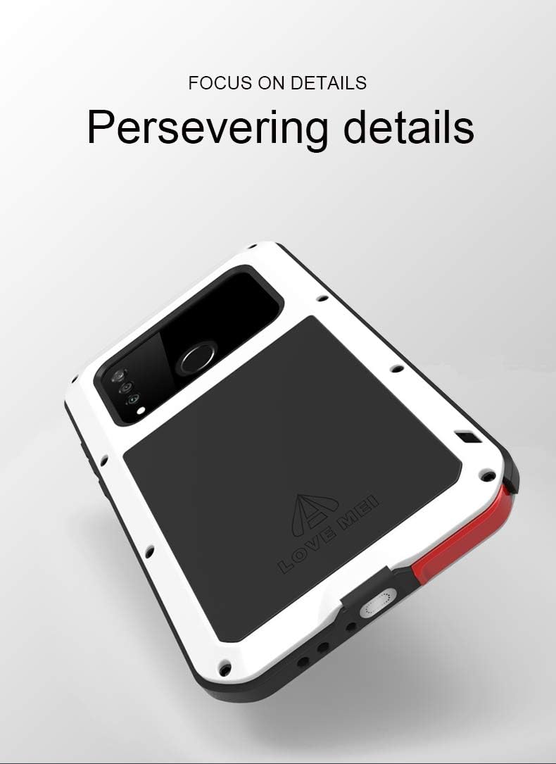 Fonrest Ganzkörper Hülle für Huawei P30 Lite, Love MEI 6,15-Zoll Schwerlast Hybride Aluminium Metall