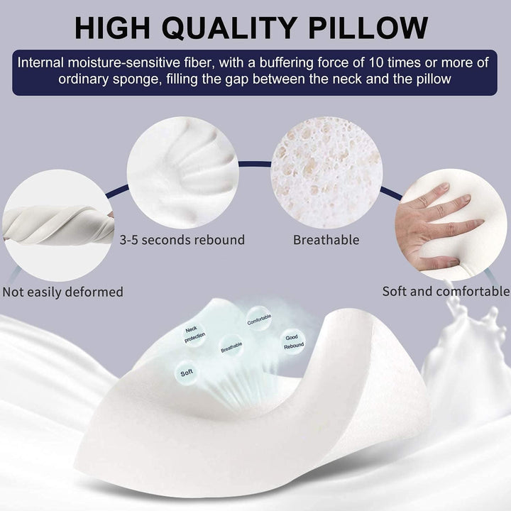 Fityou Ergonomisches Schlafkissen, Memory Foam Kopfkissen, nackenstützkissen, Höhenverstellbar, wasc