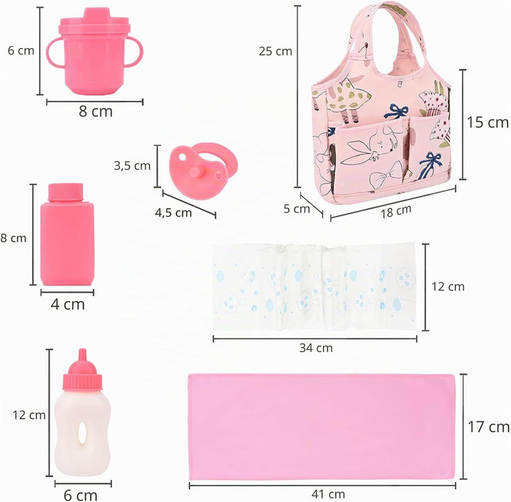 Bebamour Einhorn Puppe Wickeltasche mit Puppe Wickelmatte tragen Puppe Zubehör Mode Kinder Mädchen B