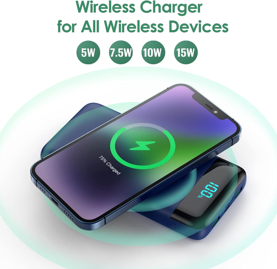Wireless Powerbank Schnellladen 26800mAh, Power Bank 25W PD3.0+QC4.0, 15W Wireless Charger Powerbank