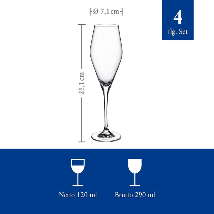 Villeroy &amp; Boch – La Divina Champagnerkelch Set 4 teilig, Champagner Gläser, Sektkelche, hochwertige