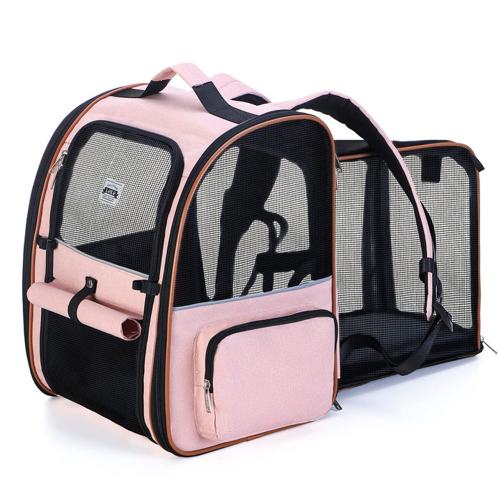 Erweiterbar Katzenrucksack Hunderucksack für Katzen Hunde bis 8kg, Gross Katzen Rucksack Faltbare Ha