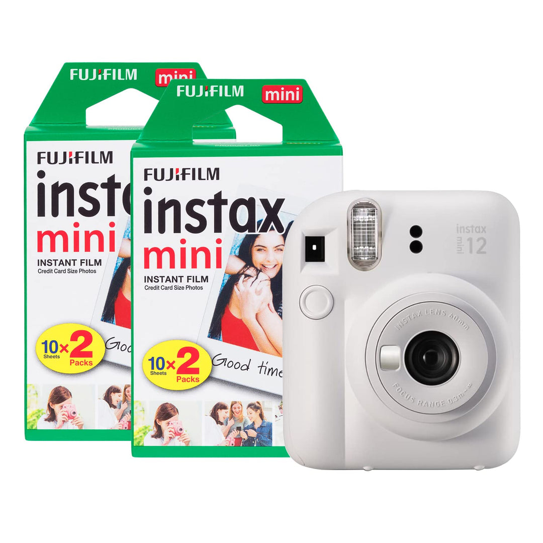 Fujifilm Instax Mini 12 Sofortbildkamera mit 40 Aufnahmen, Tonweiss