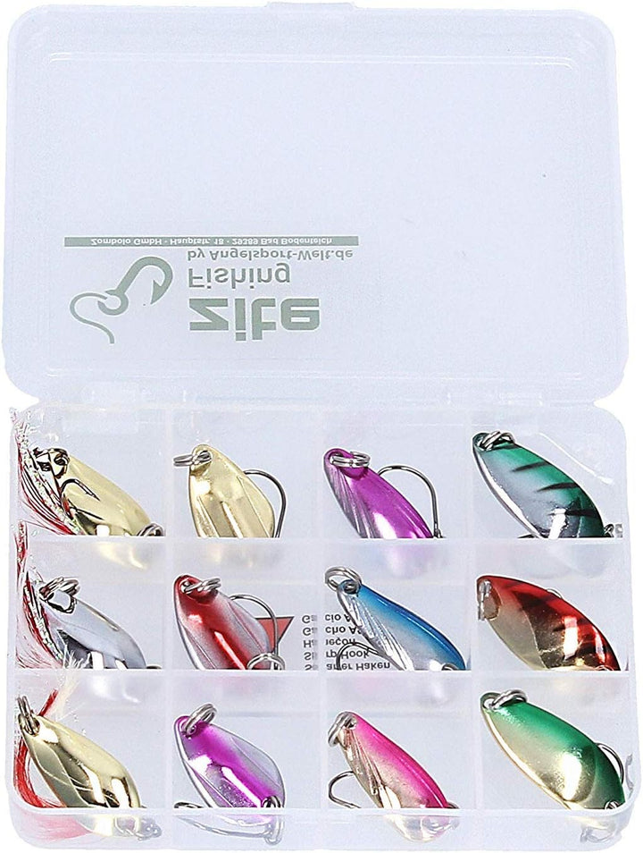 Zite Fishing Grosses Forellen-Spoon-Sortiment - 24 Top Fängige UL Forellen-Blinker und praktische Kö