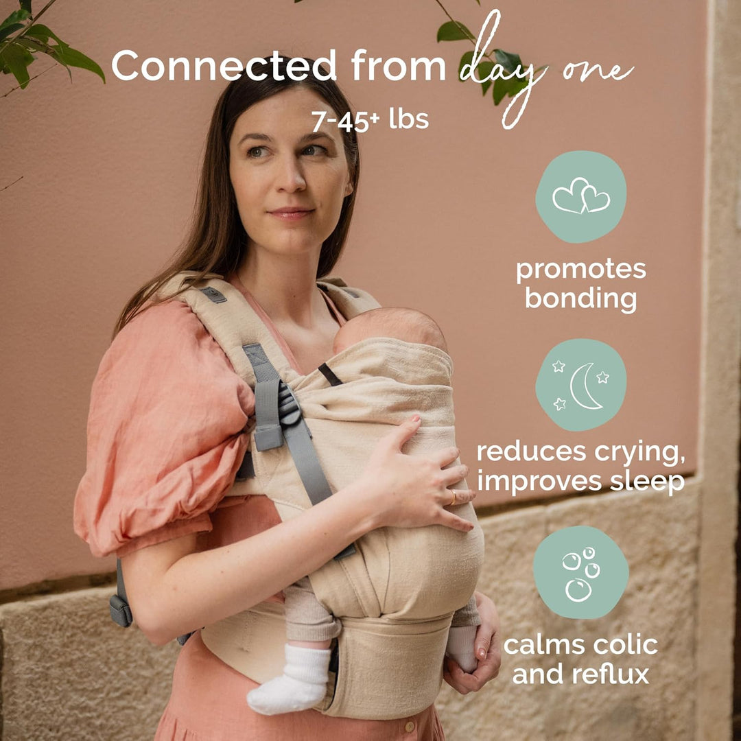 Boba X Ergonomische Babytrage Neugeborene-Kleinkind, Leinen Pampas Linen Pampas 1 Count, Linen Pampa