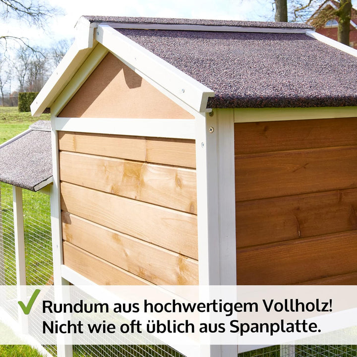 zooprinz moderner Hasenstall, Kaninchenstall – aus massivem Vollholz ideal für draussen -Einfach zu