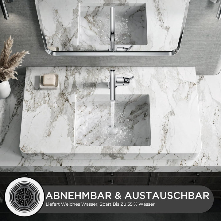 FORIOUS® Premium Wasserhahn Bad Chrom,Design Waschtischarmatur Hoch 225mm Auslaufhöhe 225mm Polierte