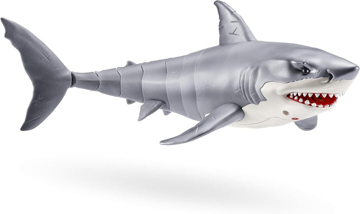 ROBO ALIVE Great White Shark Serie 1 von ZURU, batteriebetriebenes Roboter-Haispielzeug mit Leuchtef